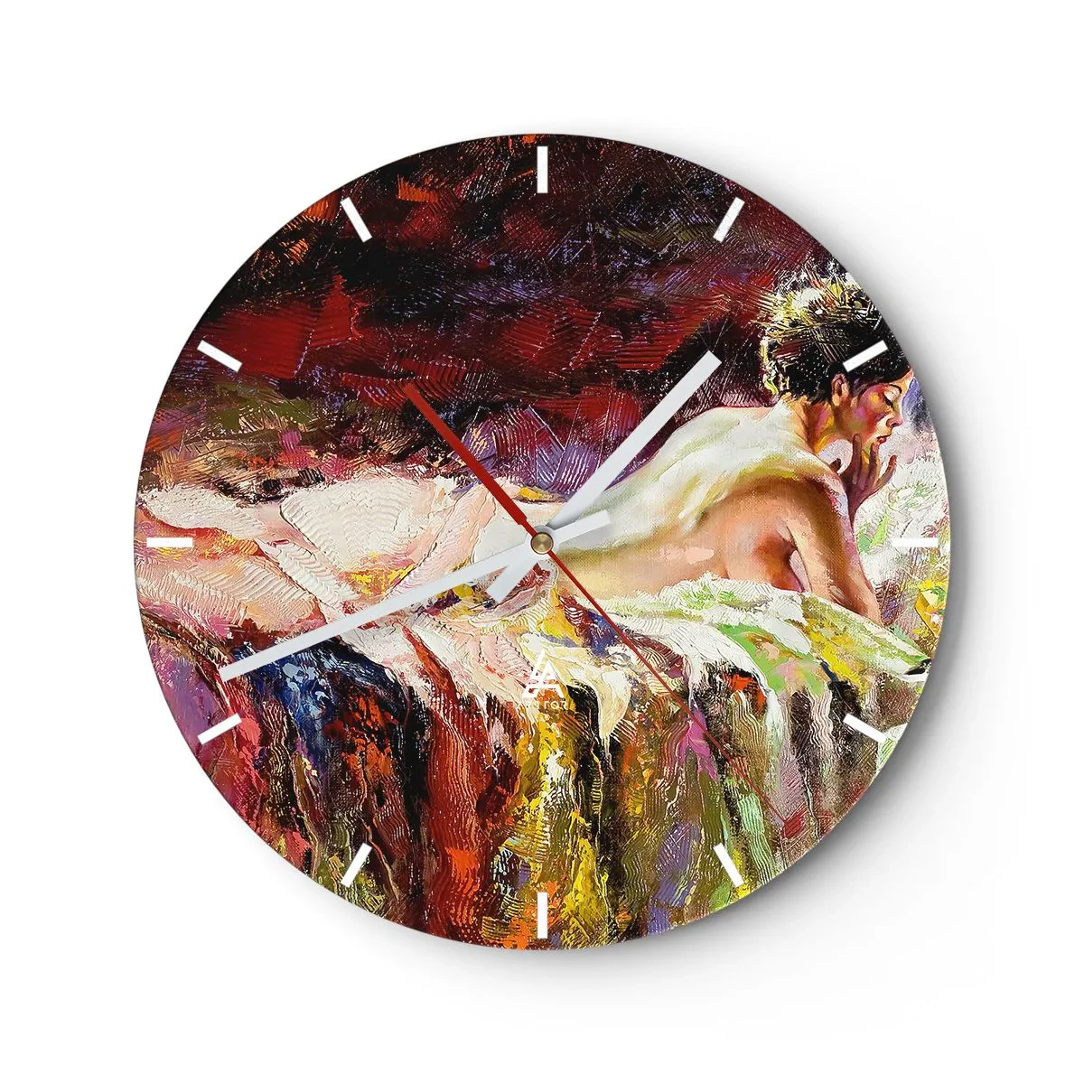 Wanduhr - Glasuhr - Venus in Gedanken - 40x40 cm