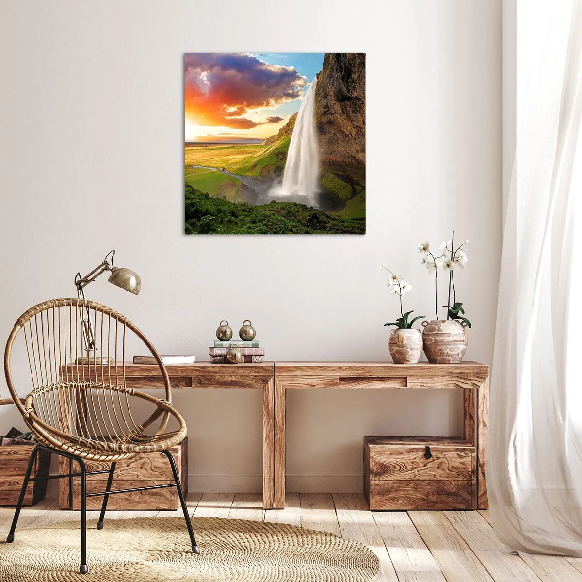Bild auf Leinwand - Leinwandbild - Die Fülle des isländischen Sommers - 60x60 cm