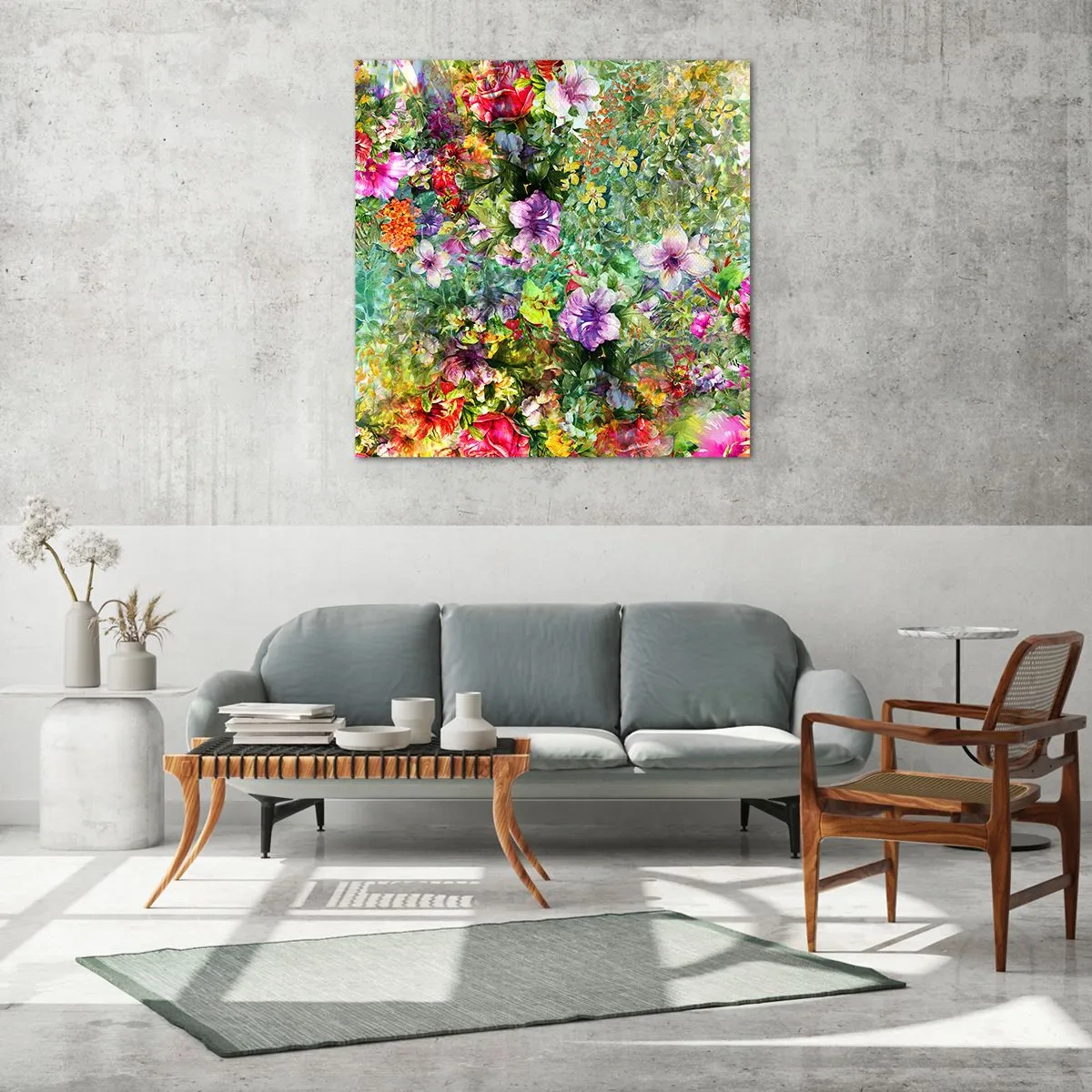 Glasbild - Bild auf glas - In Blumen für das Verderben - 60x60 cm