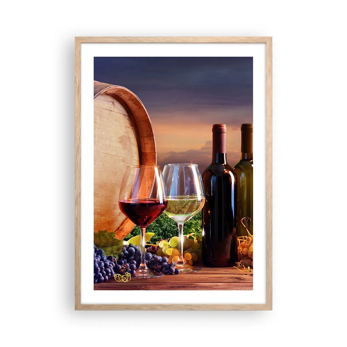 Poster in einem Rahmen aus heller Eiche - Hier schmeckt das Leben - 50x70 cm