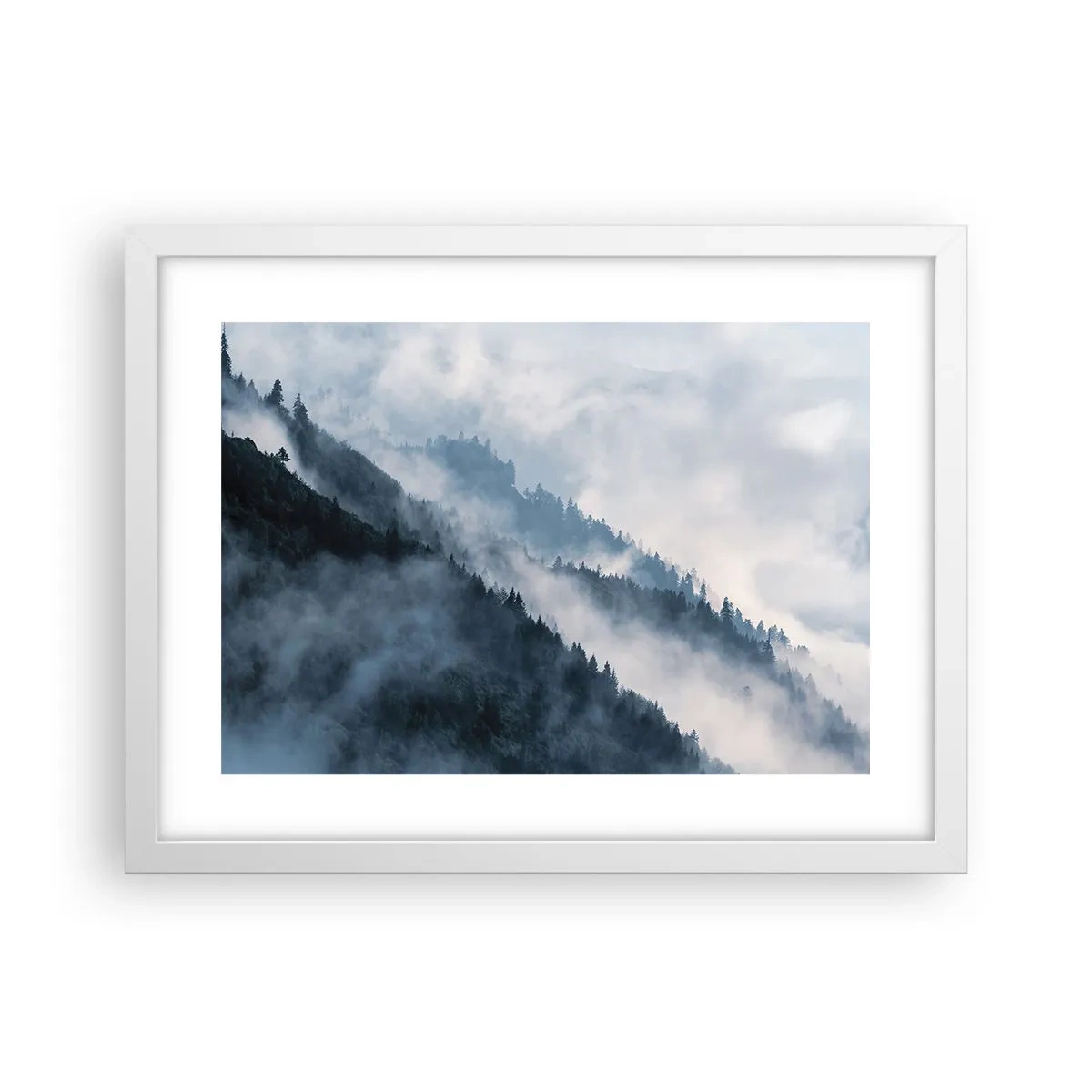 Poster in einem weißen Rahmen - Mystik der Berge - 40x30 cm