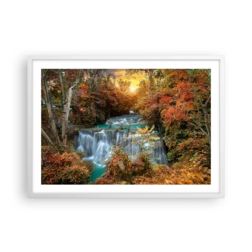 Poster in einem weißen Rahmen - Versteckter Schatz des Waldes - 70x50 cm