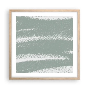 Poster in einem Rahmen aus heller Eiche - Abstraktion im Winterklima - 50x50 cm