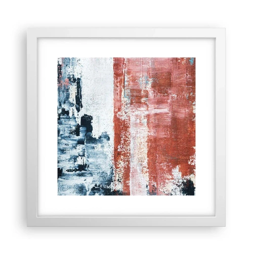 Poster in einem weißen Rahmen - Fünfzig-Fünfzig abstrakt - 30x30 cm