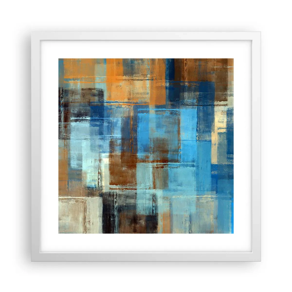 Poster in einem weißen Rahmen - Durch den blauen Schleier - 40x40 cm
