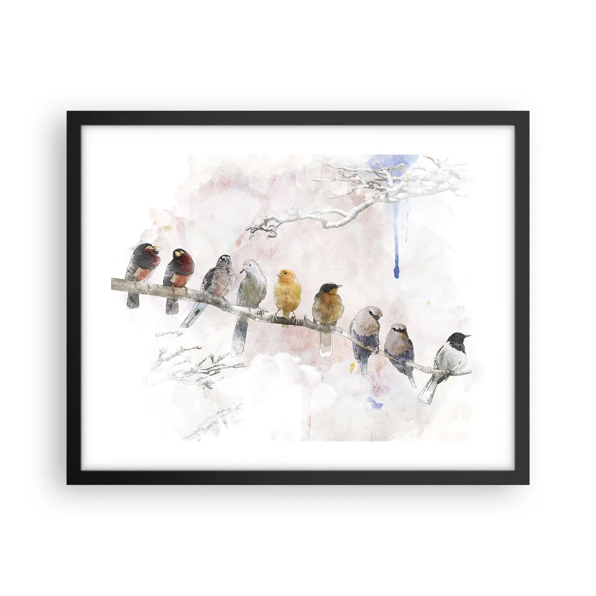 Poster in einem schwarzem Rahmen - Geflügeltes Treffen - 50x40 cm