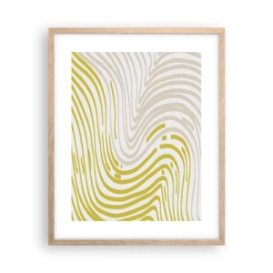Poster in einem Rahmen aus heller Eiche - Komposition mit sanfter Biegung - 40x50 cm