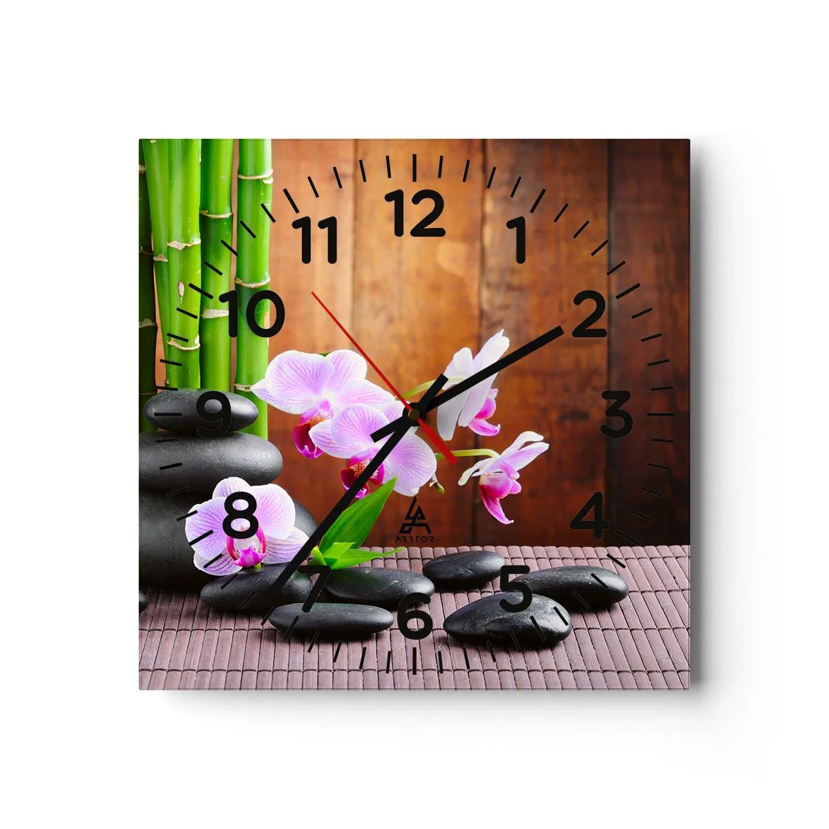 Wanduhr - Glasuhr - Treffen Sie die Freuden des Ostens - 40x40 cm