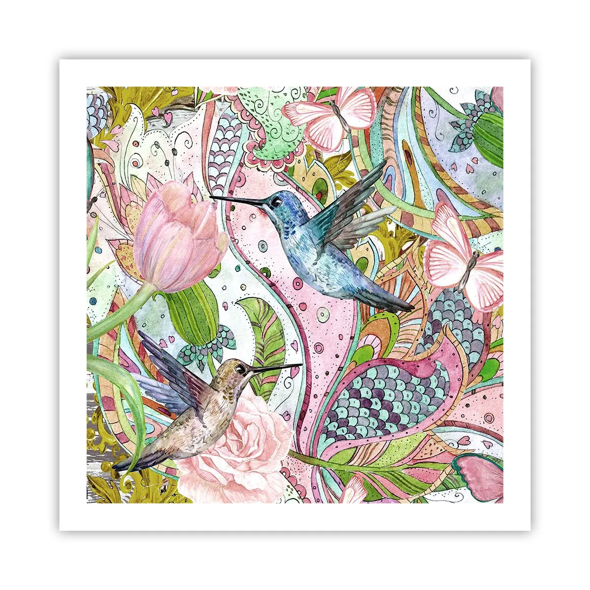 Poster - Verstrickt in Weinreben - 60x60 cm