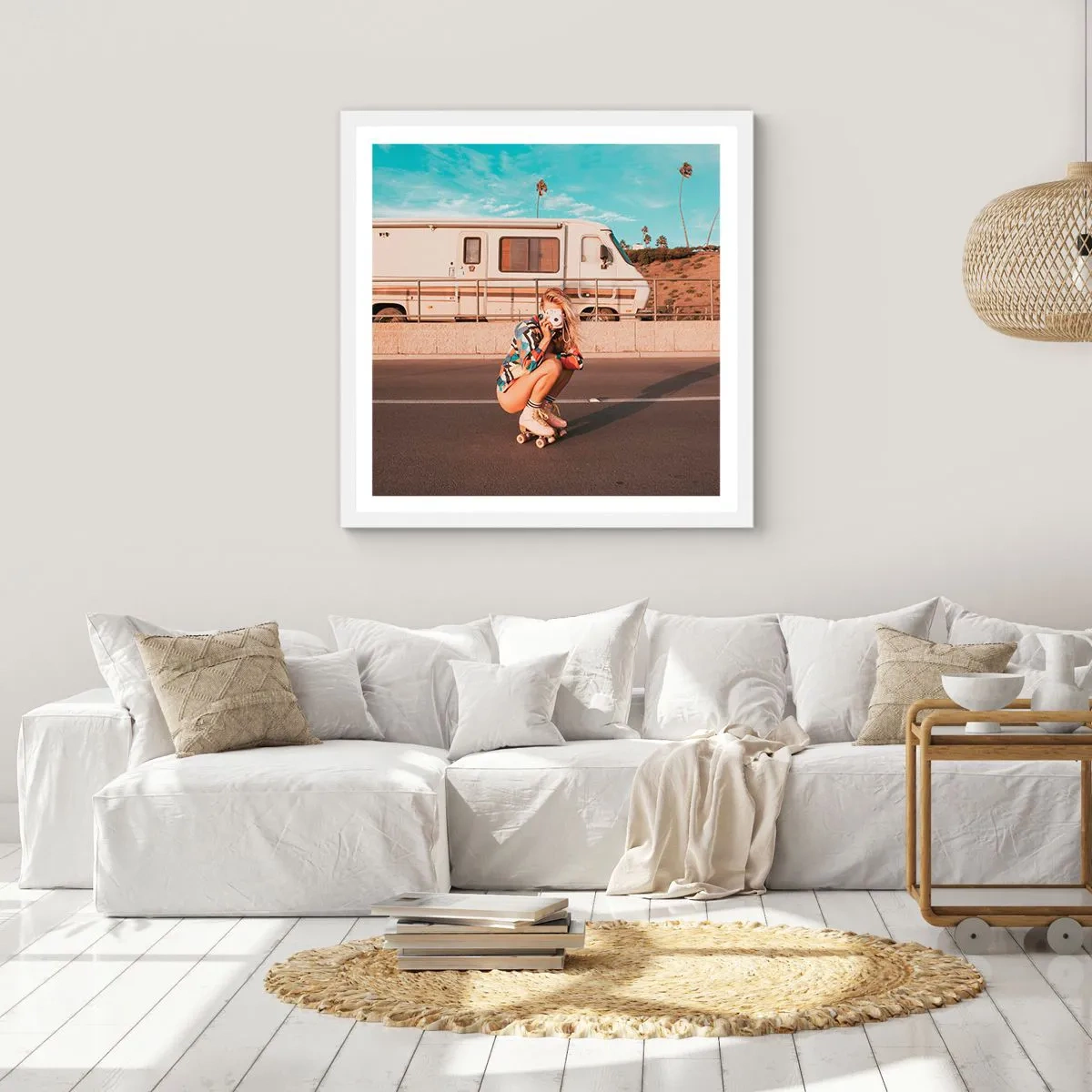 Poster in einem weißen Rahmen - Lächel bitte! - 30x30 cm