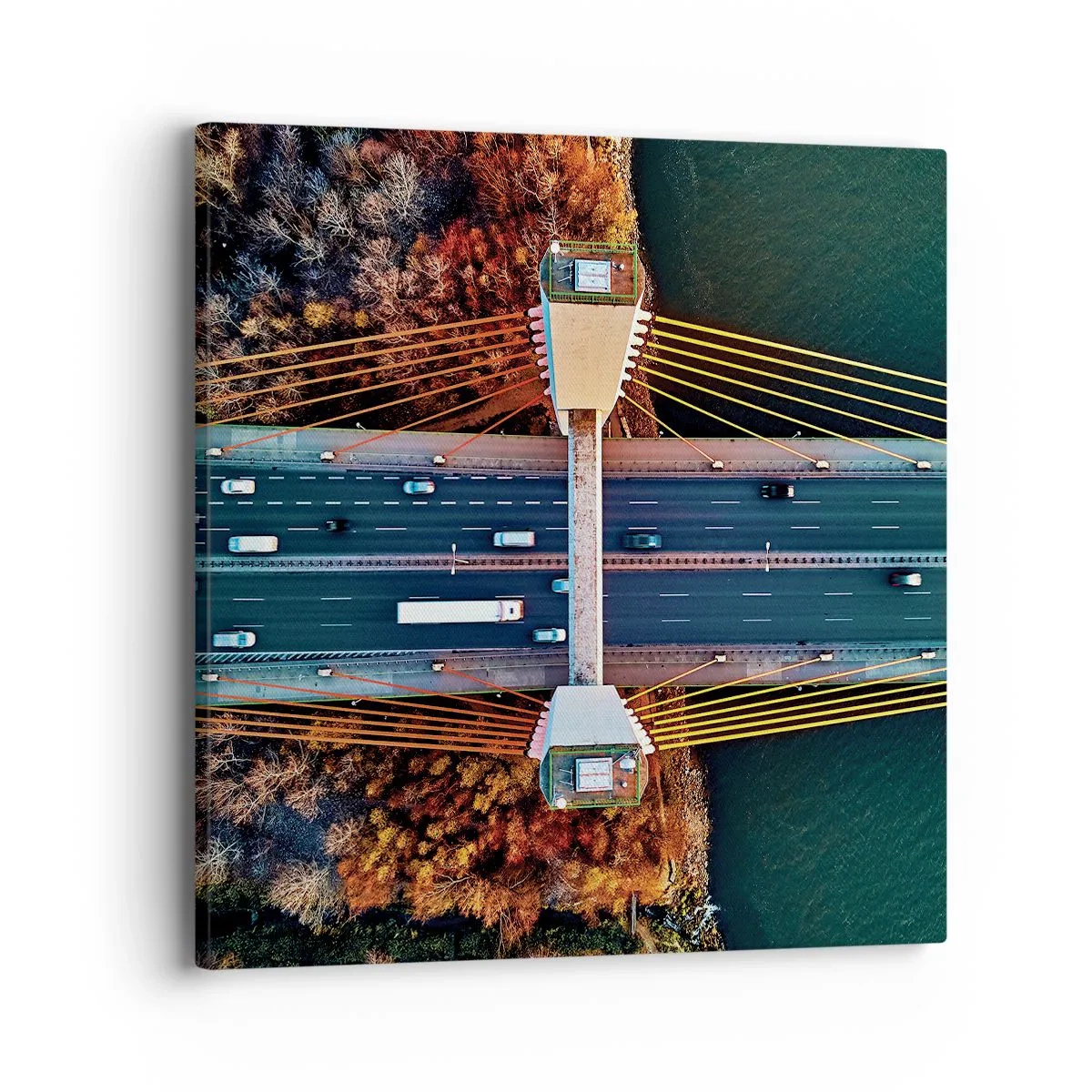 Bild auf Leinwand - Leinwandbild - Jenseits der Gewässer, jenseits der Wälder - 40x40 cm