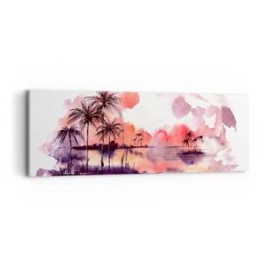 Bild auf Leinwand - Leinwandbild - Die Ruhe der Tropen in Rot - 90x30 cm