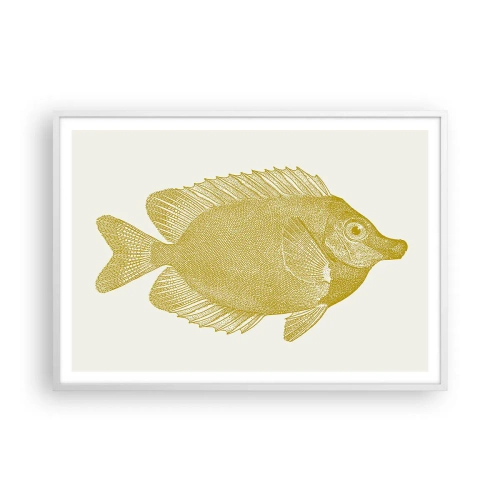 Poster in einem weißen Rahmen - Fisch und das war’s - 100x70 cm