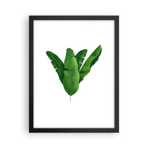 Poster in einem schwarzem Rahmen - Grüne Symmetrie - 30x40 cm