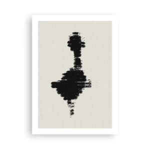 Poster - Minimalistische Abstraktion in Schwarzweiß - 50x70cm - Schwingungen der Fantasie - Moderne Wanddekoration für Wohnzimmer und Schlafzimmer ARTTOR