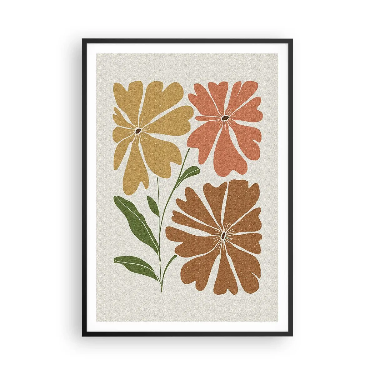 Poster in einem schwarzem Rahmen - Natur und Geometrie - 70x100 cm