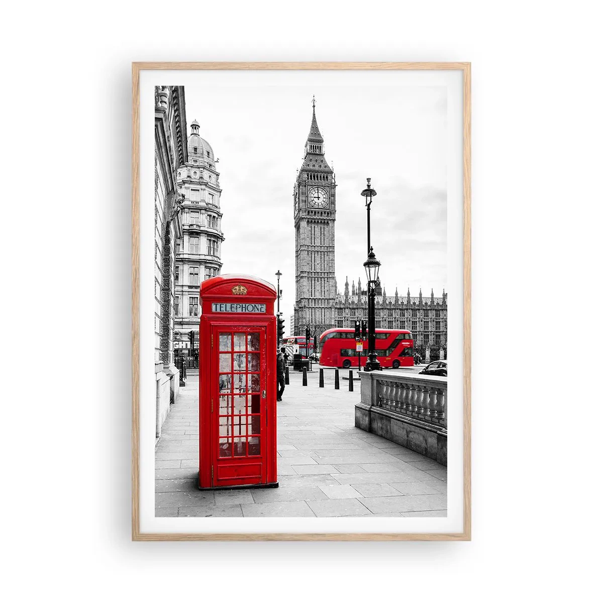 Poster in einem Rahmen aus heller Eiche - London, ohne Zweifel - 70x100 cm