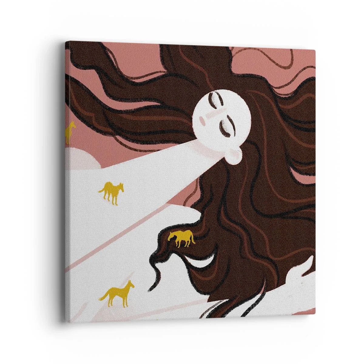Bild auf Leinwand - Leinwandbild - Traum von einem goldenen Pferd - 40x40 cm