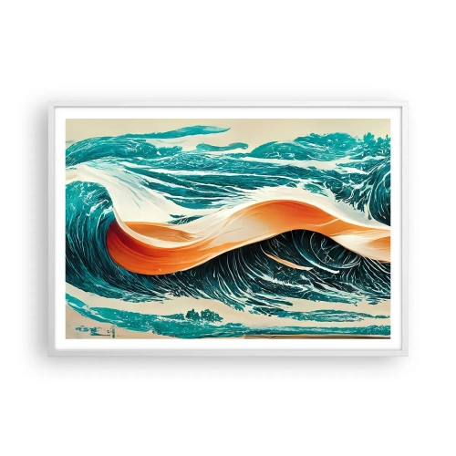 Poster in einem weißen Rahmen - Traum eines Surfers - 100x70 cm