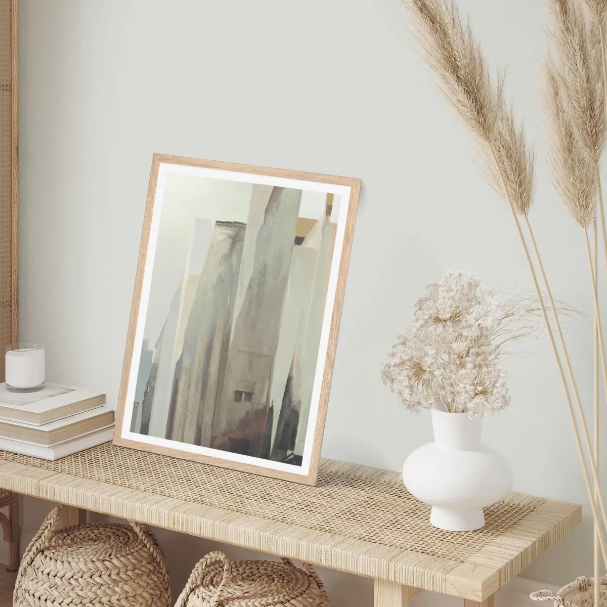 Poster in einem Rahmen aus heller Eiche - Traum von der Stadt - 61x91 cm