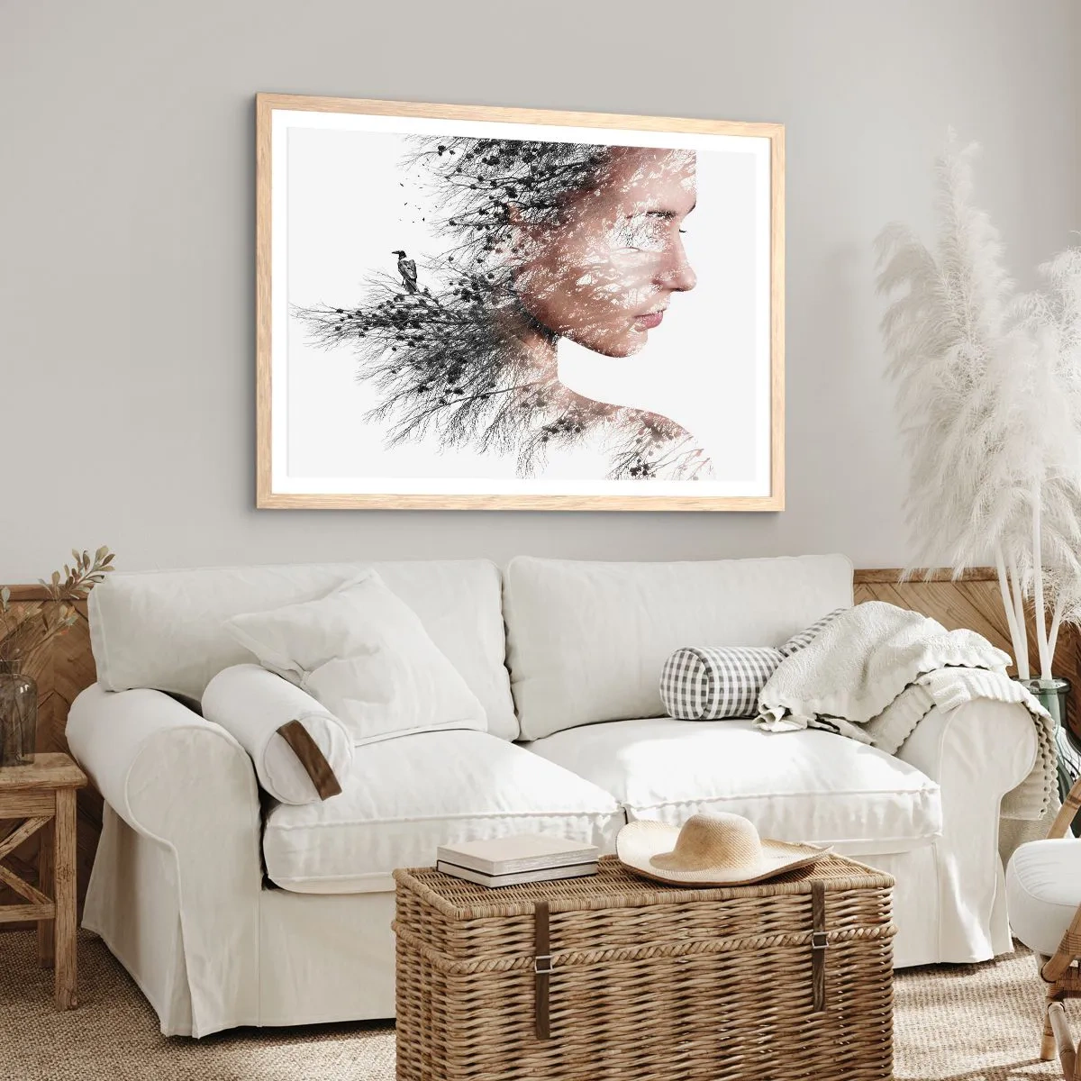 Poster in einem Rahmen aus heller Eiche - Der Geist des Waldes - 50x40 cm