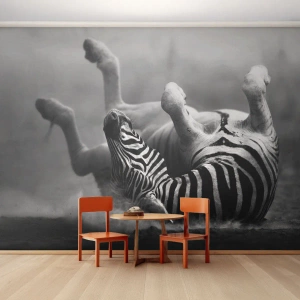 Fototapete Premium Canvas - Nicht nur das Pferd würde lachen - Tiere, Rippen, Natur - 350x256 cm