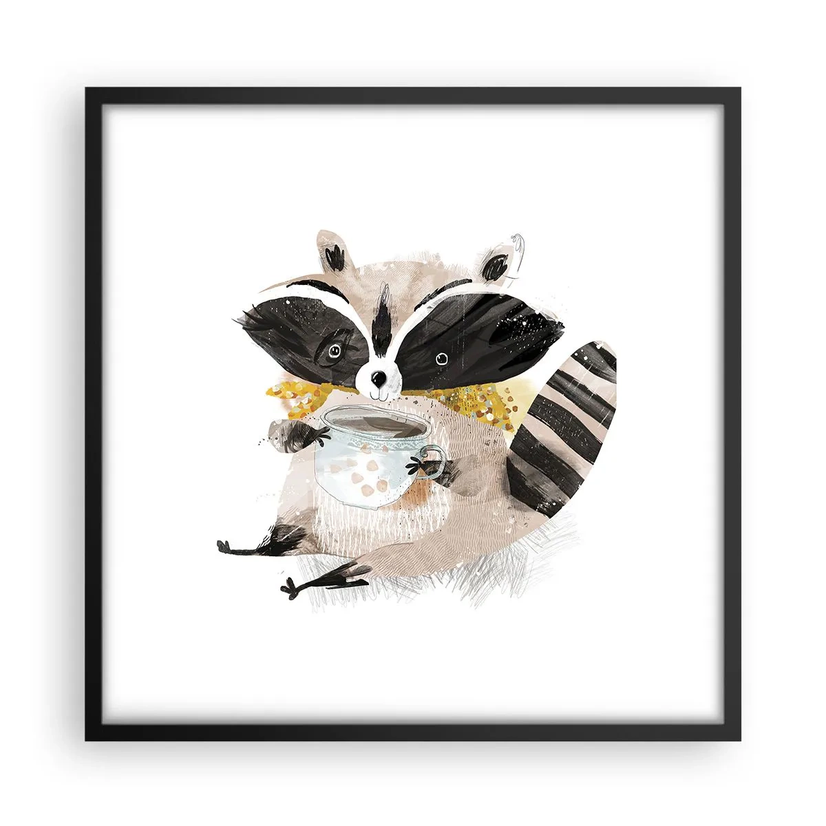 Poster in einem schwarzem Rahmen - Mein Freund der Waschbär - 50x50 cm