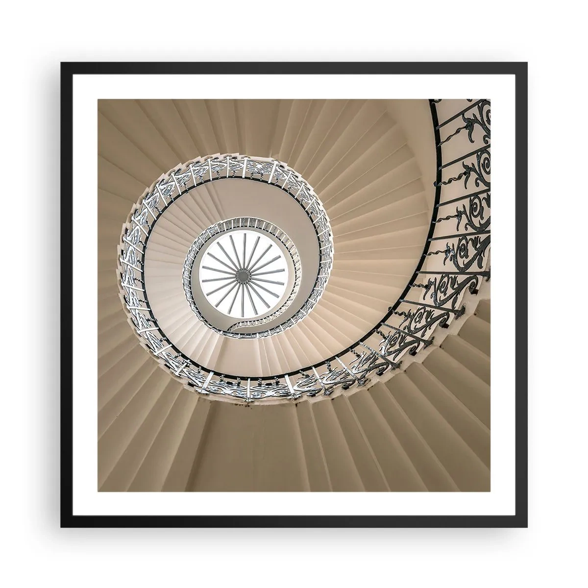 Poster in einem schwarzem Rahmen - Im Inneren der Muschel - 60x60 cm