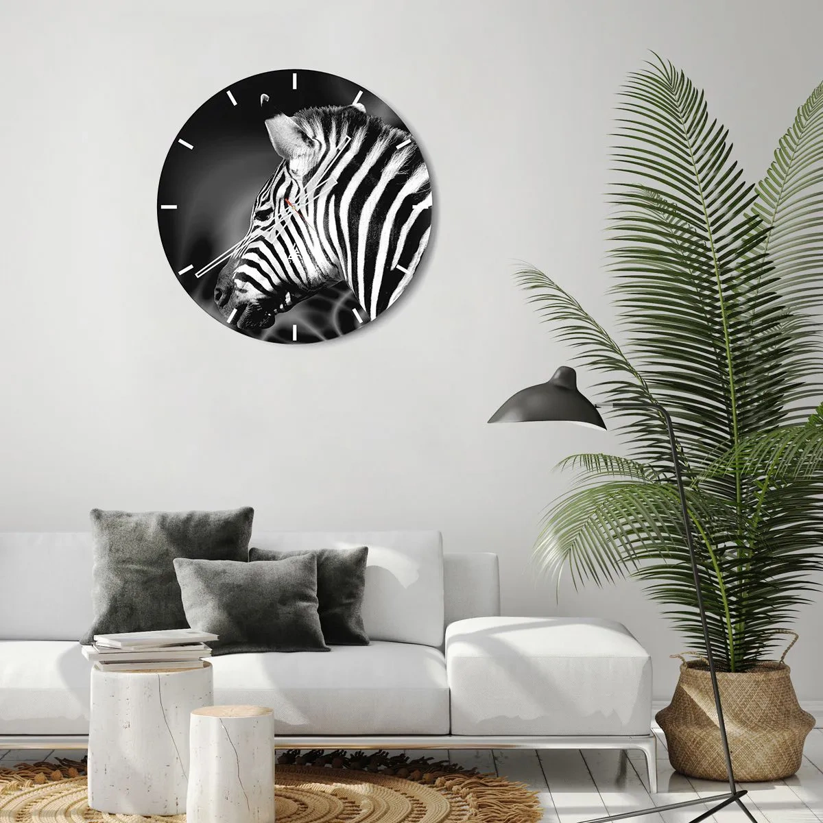 Wanduhr - Glasuhr - Weiß ist weiß und schwarz ist schwarz - 40x40 cm