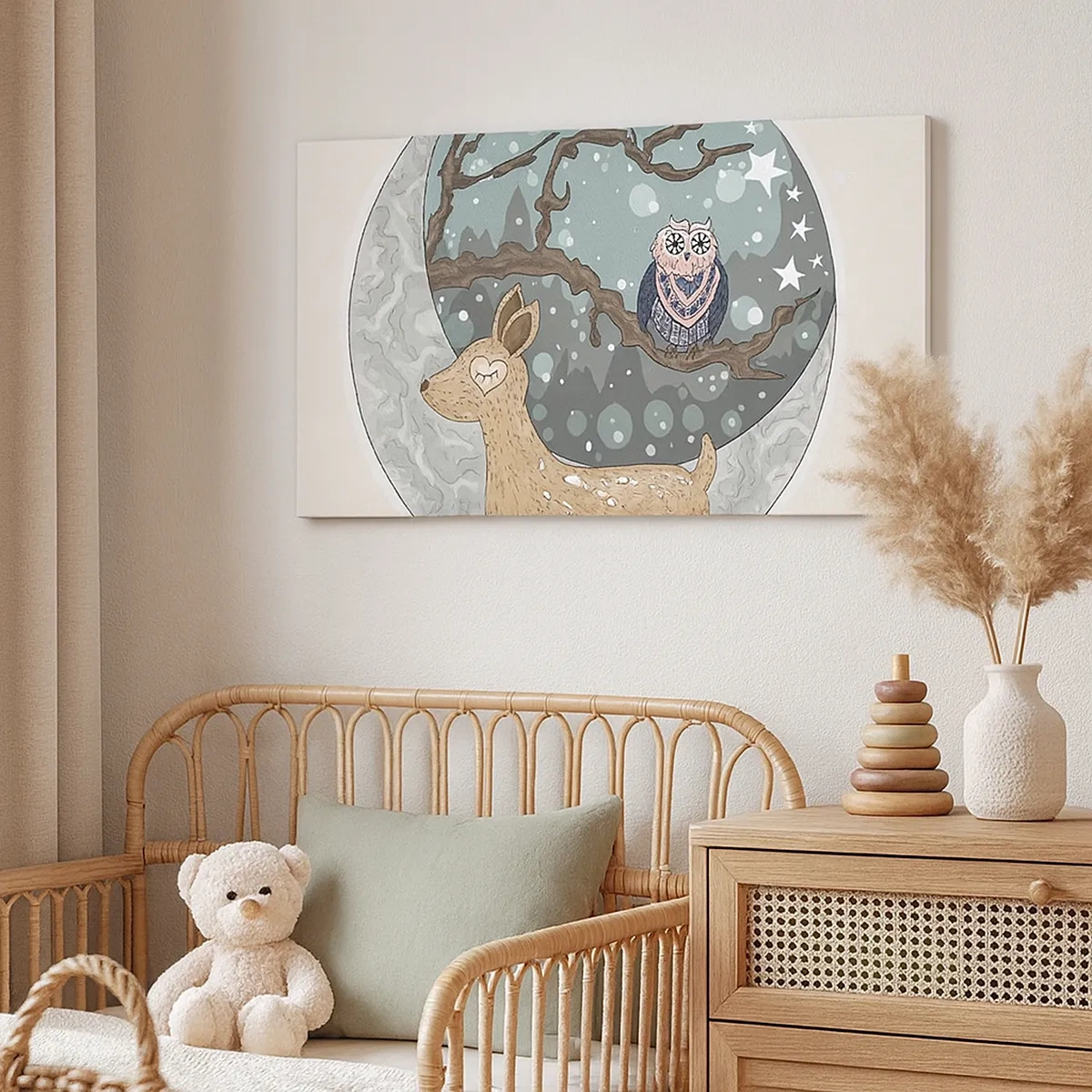 Bild auf Leinwand - Leinwandbild - Eine märchenhafte Waldnacht - 30x30 cm