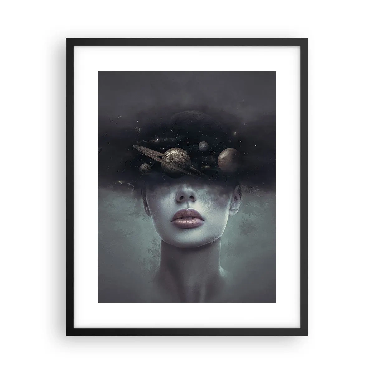 Poster in einem schwarzem Rahmen - Und die Planeten spielen verrückt ... - 40x50 cm