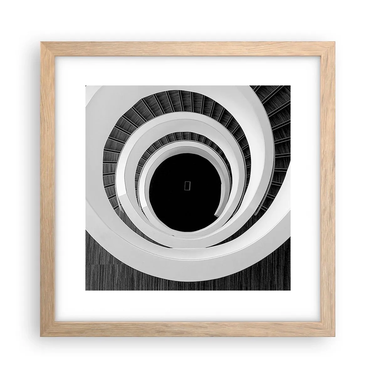 Poster in einem Rahmen aus heller Eiche - Zum Kern der Sache - 30x30 cm