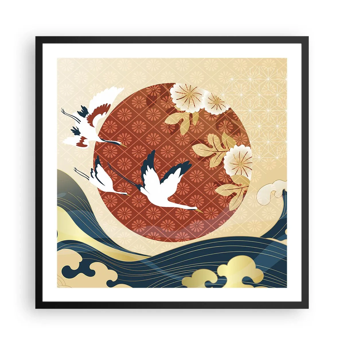 Poster in einem schwarzem Rahmen - Japanisches Märchen - 60x60 cm