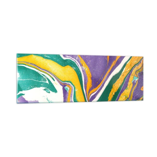 Glasbild - Bild auf glas - Farbwellen - 90x30 cm