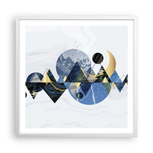Poster in einem weißen Rahmen - Geometrische Landschaft - 60x60 cm