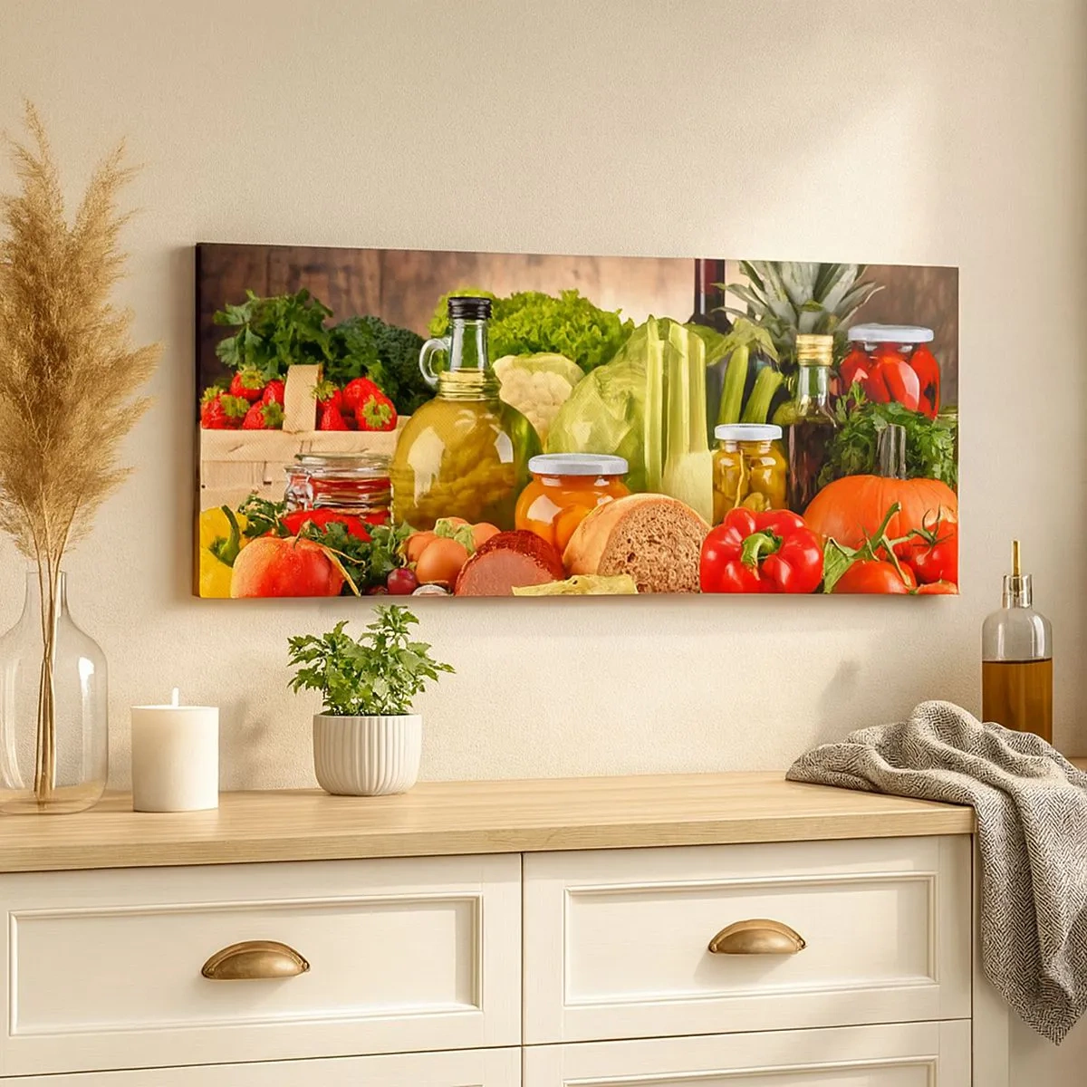 Bild auf Leinwand - Leinwandbild - Geräuchert, gebacken und eingelegt - 100x40 cm