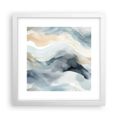 Poster in einem weißen Rahmen - Verschneite und neblige Abstraktion - 30x30 cm