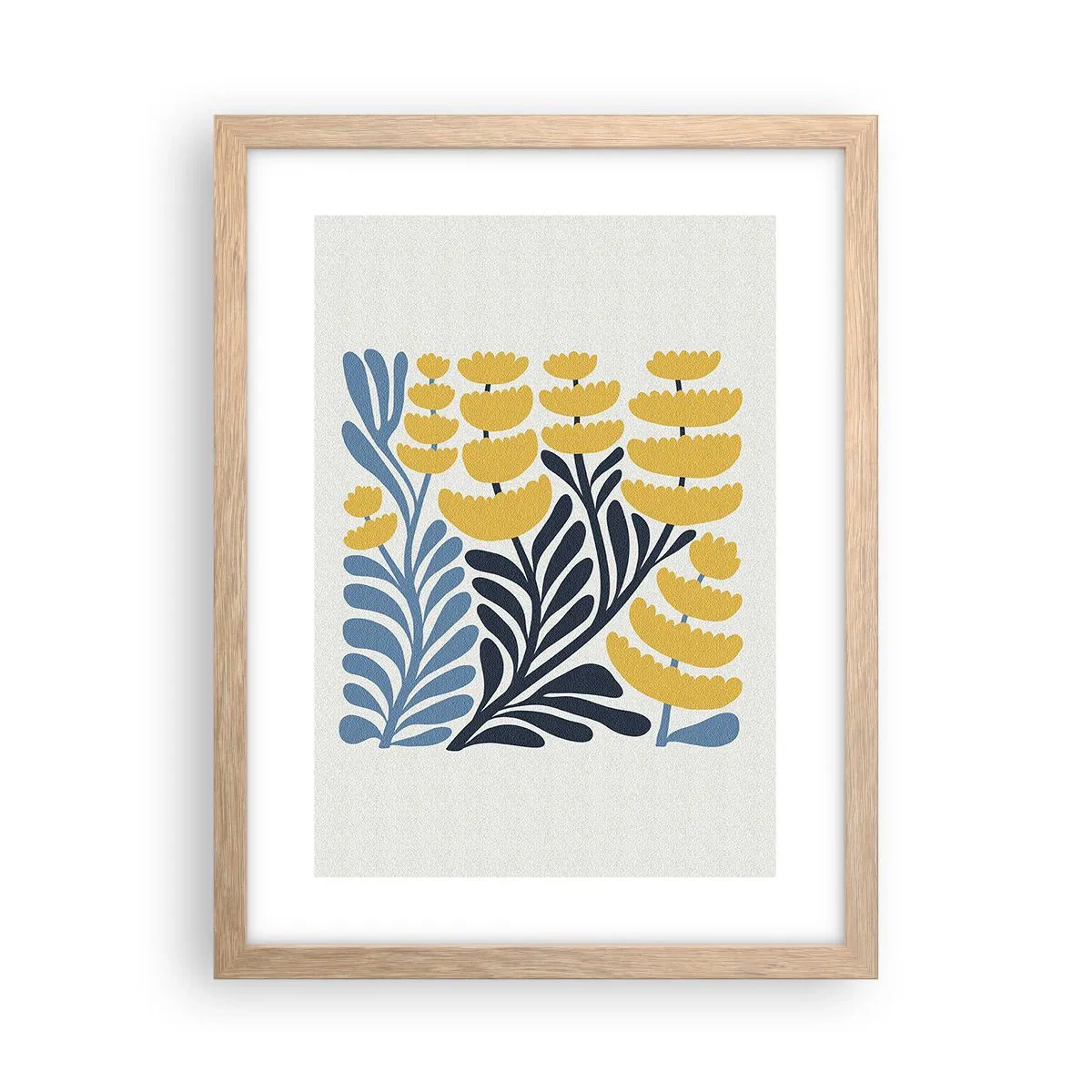 Poster in einem Rahmen aus heller Eiche - Sonniges Blumenbeet - 30x40 cm