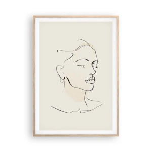 Poster in einem Rahmen aus heller Eiche - Eine bestimmte Linie - 70x100 cm