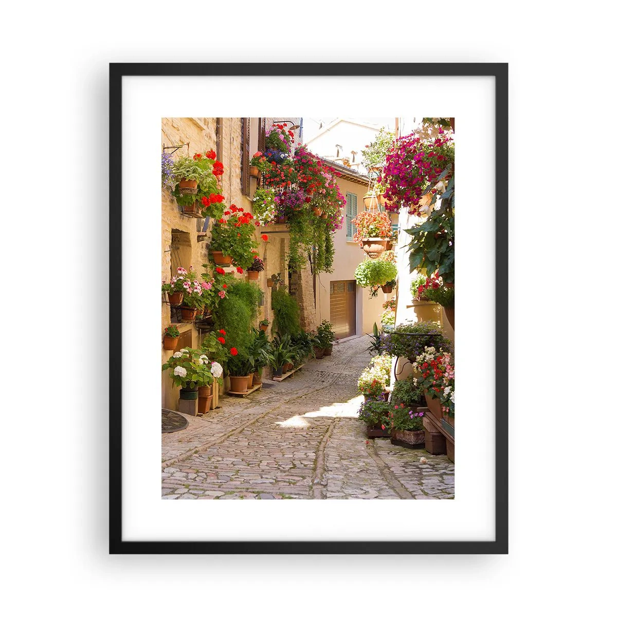 Poster in einem schwarzem Rahmen - In der Flut Blumen - 40x50 cm