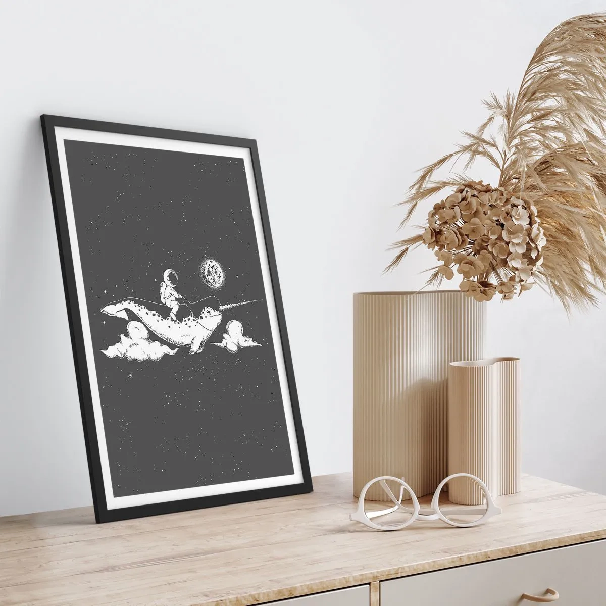 Poster in einem schwarzem Rahmen - Weltraumreiter - 61x91 cm
