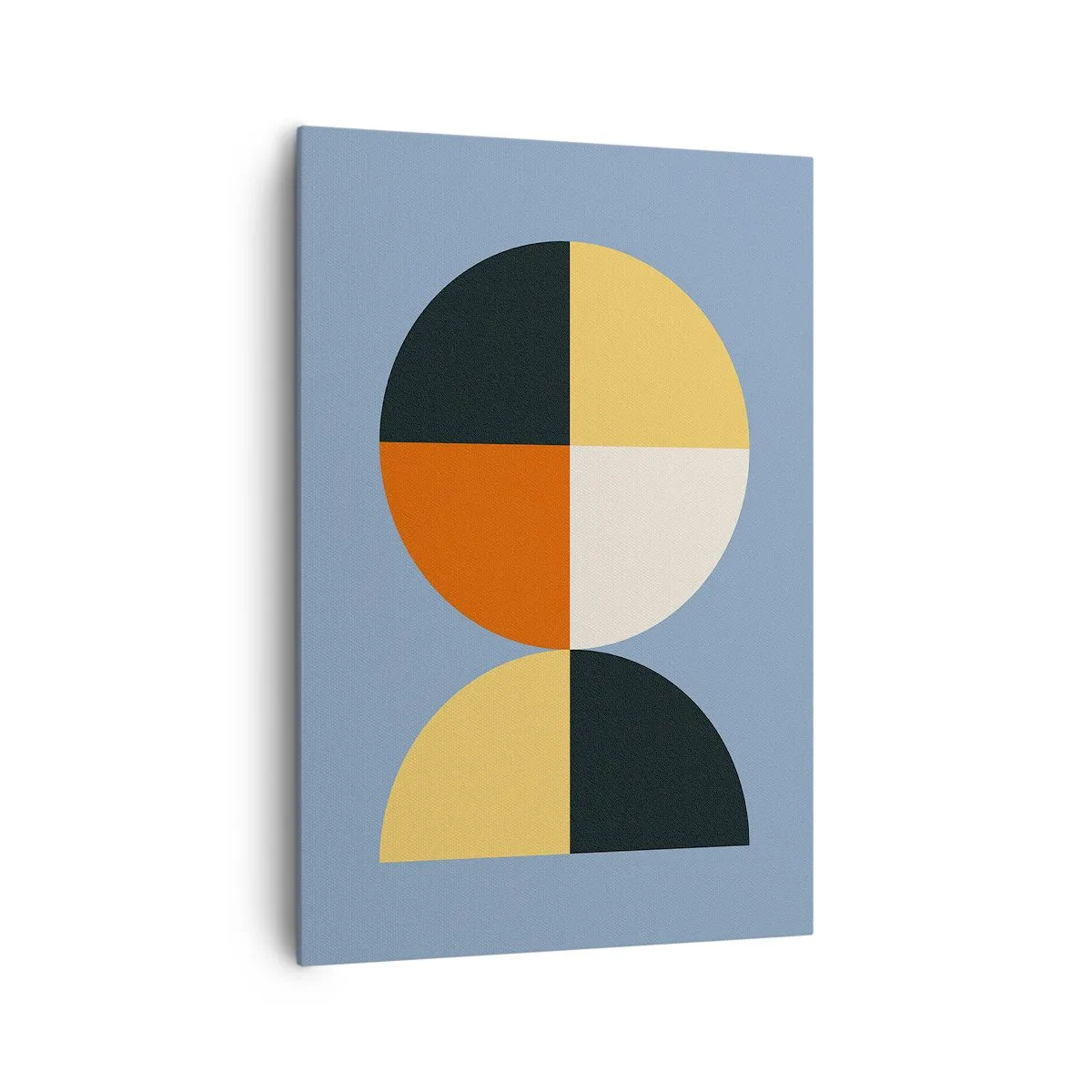 Bild auf Leinwand - Leinwandbild - Geometrische Kreise auf blauem Hintergrund - 70x100cm - Beobachte und zähle - Moderne Wanddekoration für Wohnzimmer und Schlafzimmer ARTTOR