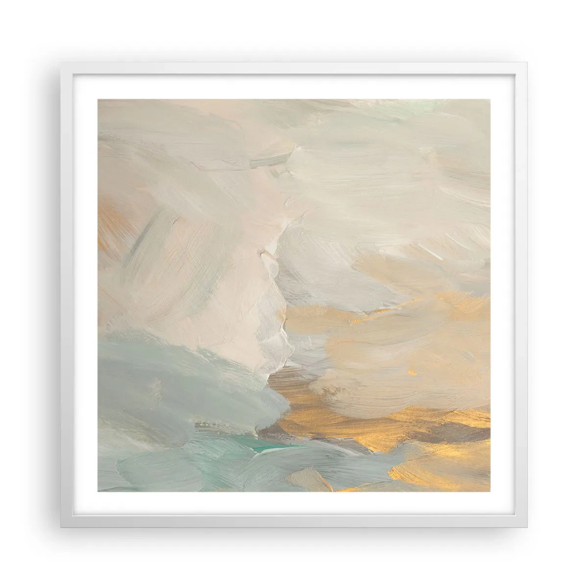 Poster in einem weißen Rahmen - Abstraktion – das Land der Sanftheit - 60x60 cm