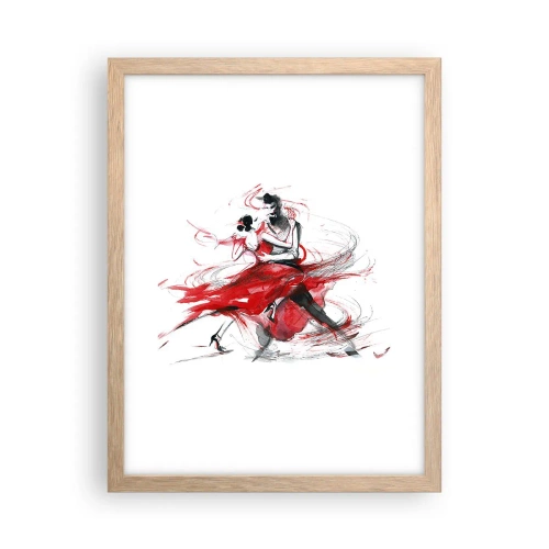Poster in einem Rahmen aus heller Eiche - Tango – der Rhythmus der Leidenschaft - 30x40 cm