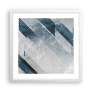 Poster in einem weißen Rahmen - Räumliche Komposition - graue Bewegung - 40x40 cm