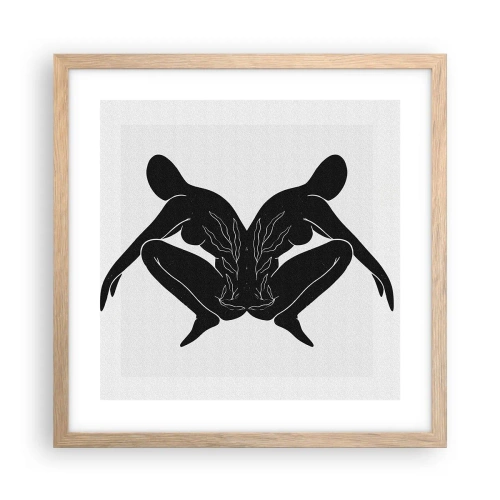 Poster in einem Rahmen aus heller Eiche - Gemeinsame Seele - 40x40 cm