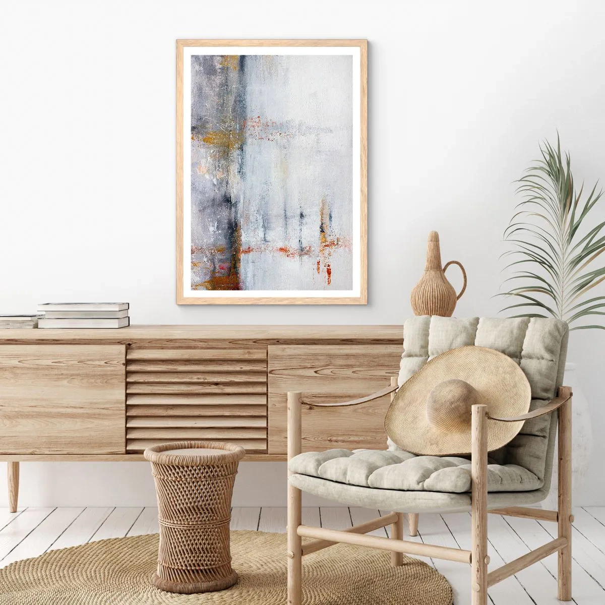 Poster in einem Rahmen aus heller Eiche - Hinter dem Luftvorhang - 30x40 cm