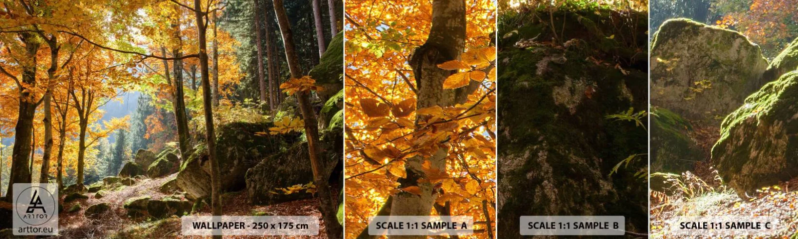 Fototapeten Muster Selbstklebend Deluxe Sticker - Zeit zum Entspannen - Landschaft, Wald, Natur - 100x30 cm