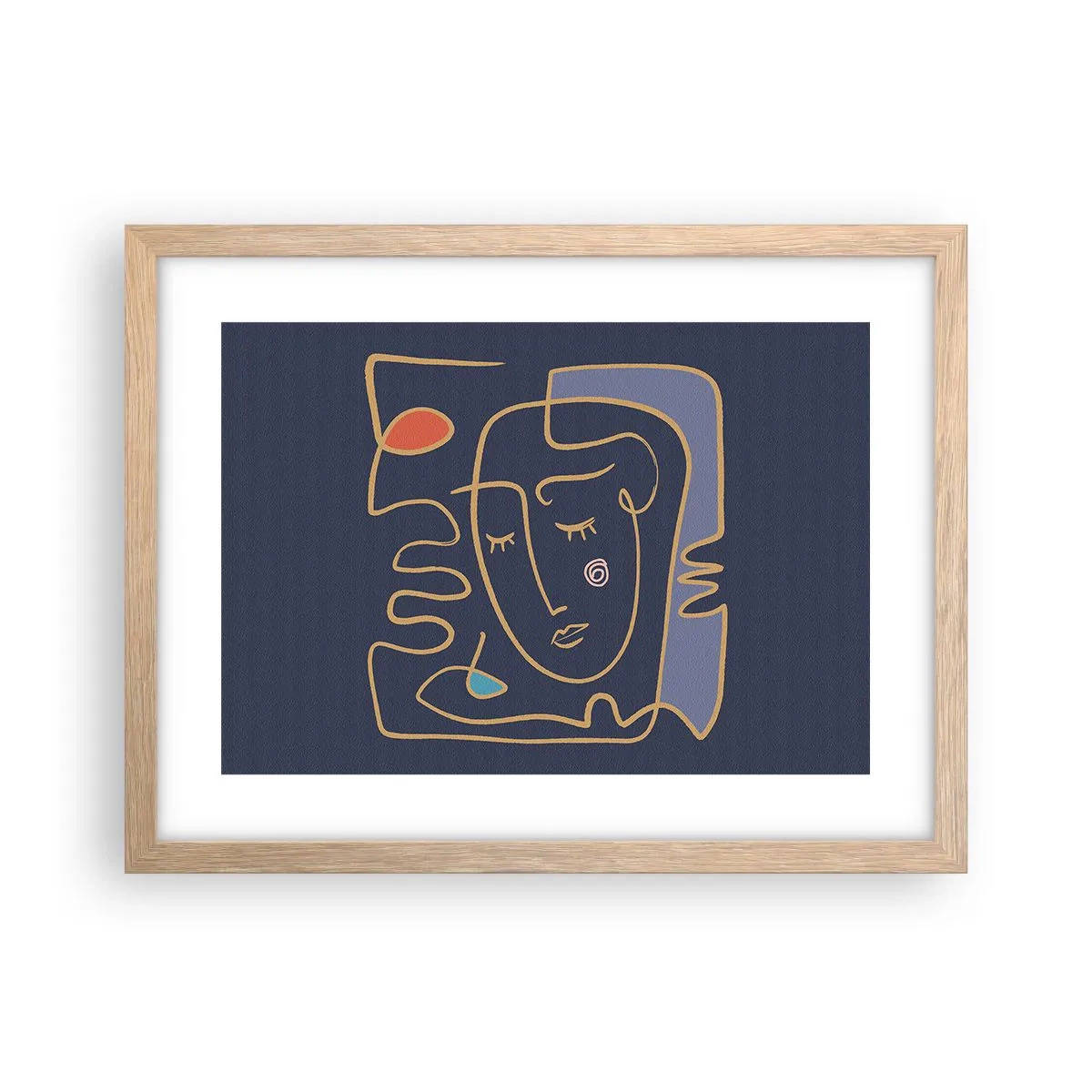 Poster in einem Rahmen aus heller Eiche - In Gedanken - 40x30 cm