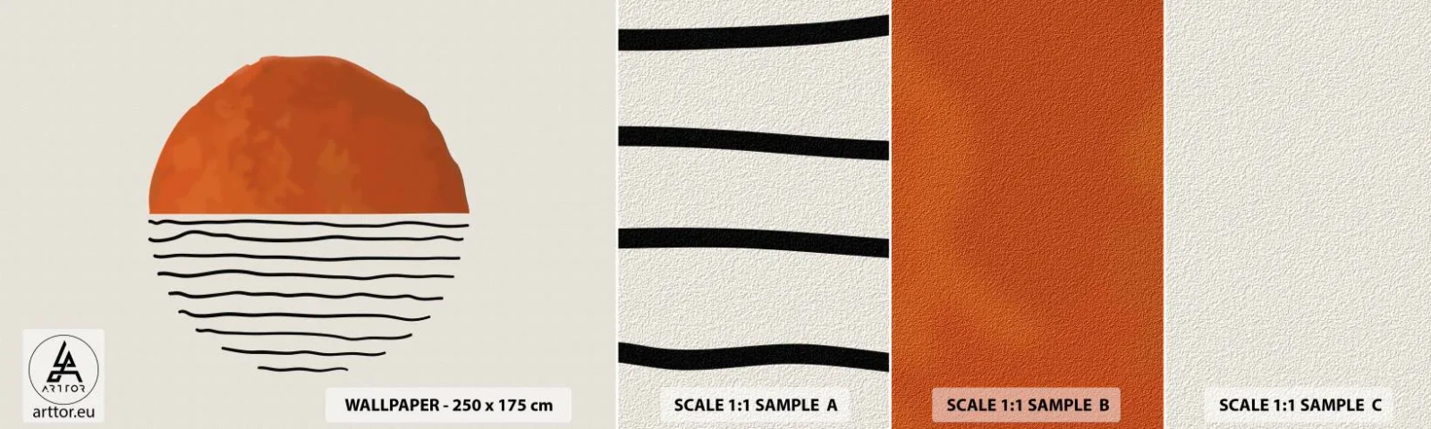 Fototapeten Muster Selbstklebend Deluxe Sticker - Im japanischen Klima - Abstraktion, Stück, Minimalismus - 100x30 cm